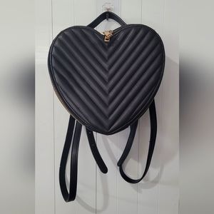 Black Chevron Heart Shaped Backpack